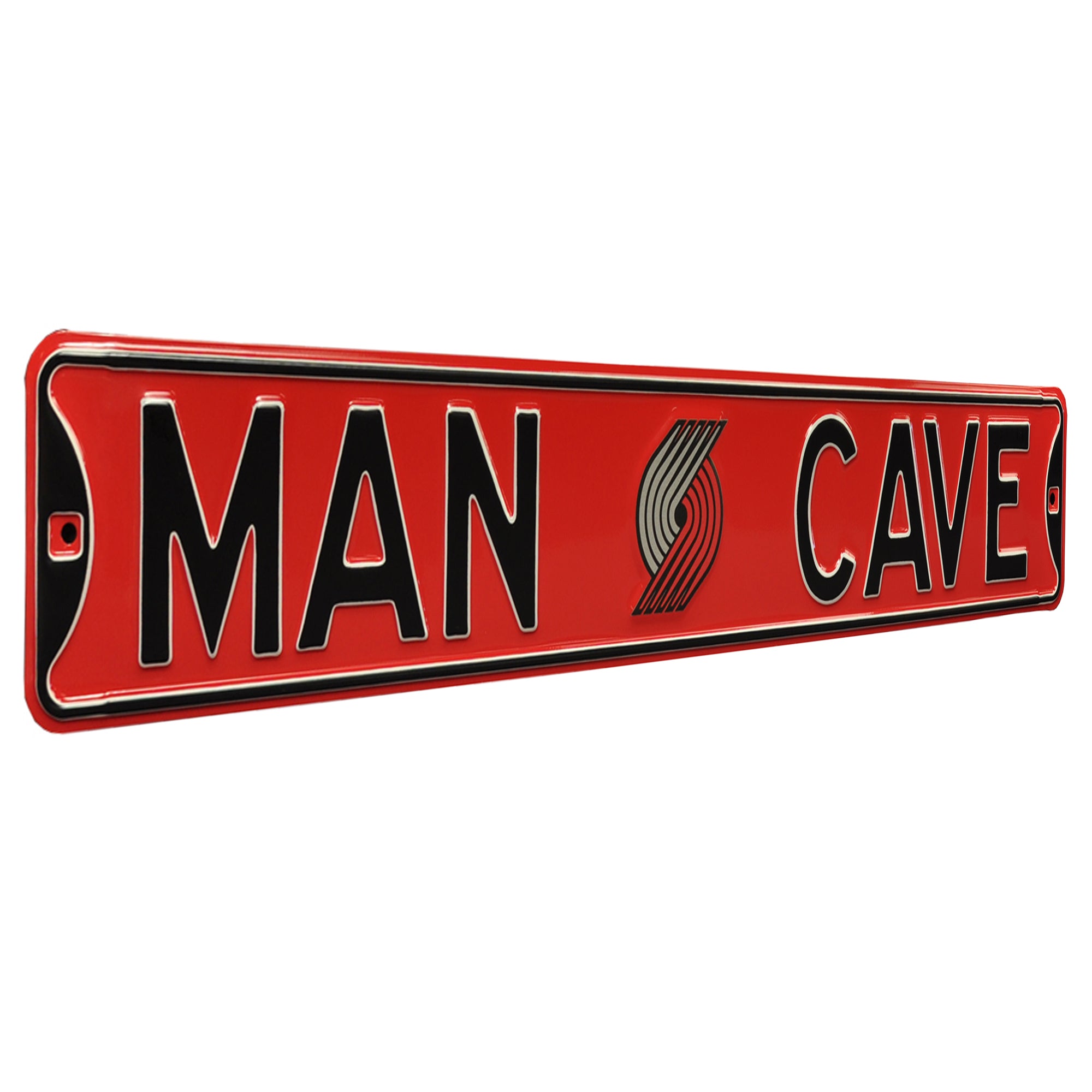 Portland TrailBlazers - MAN CAVE - Embossed Steel Street Sign
