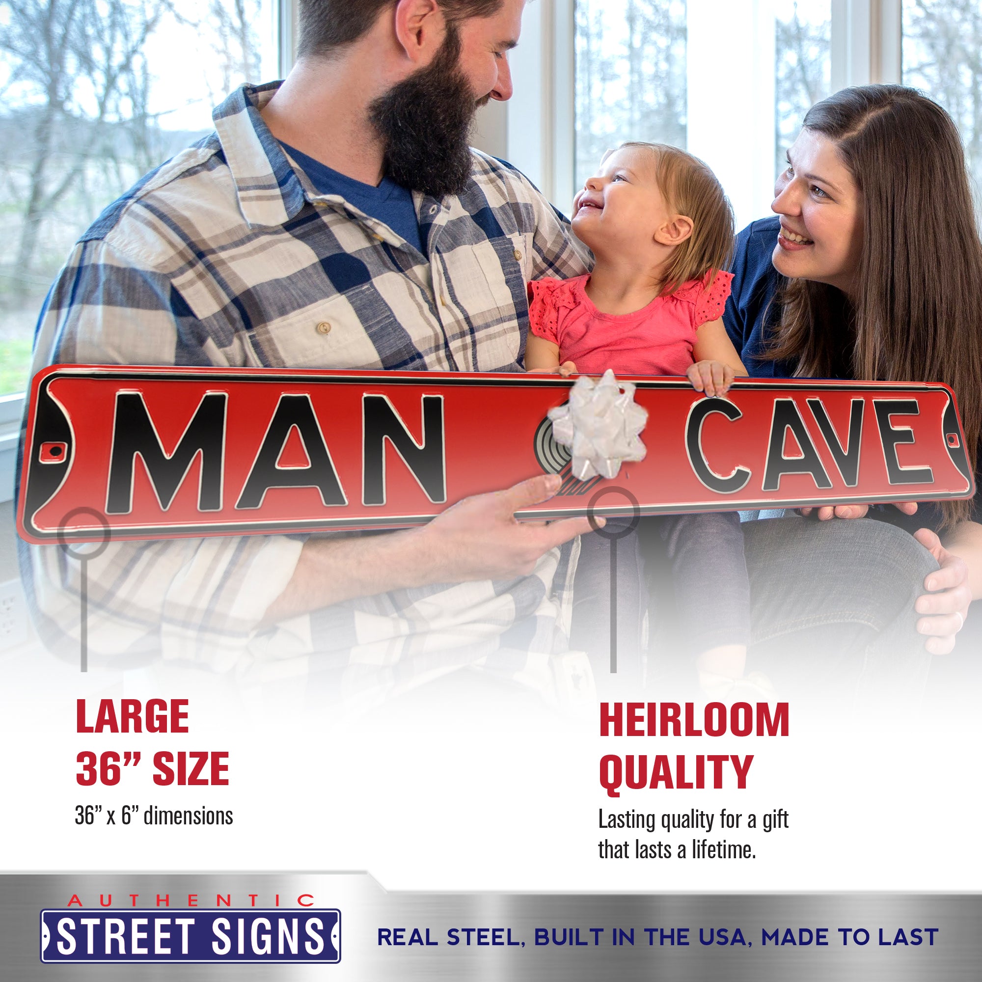 Portland TrailBlazers - MAN CAVE - Embossed Steel Street Sign