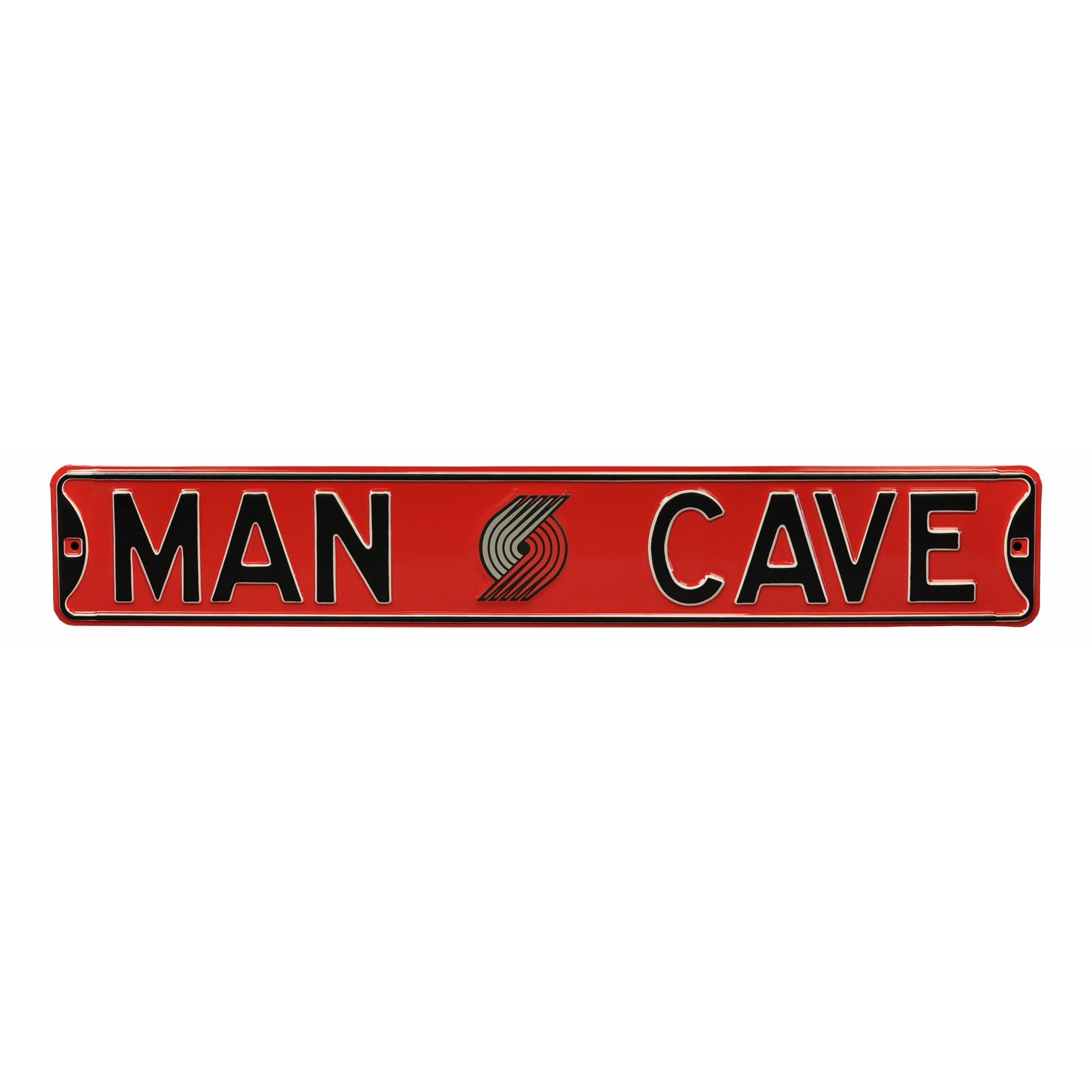 Portland TrailBlazers - MAN CAVE - Embossed Steel Street Sign