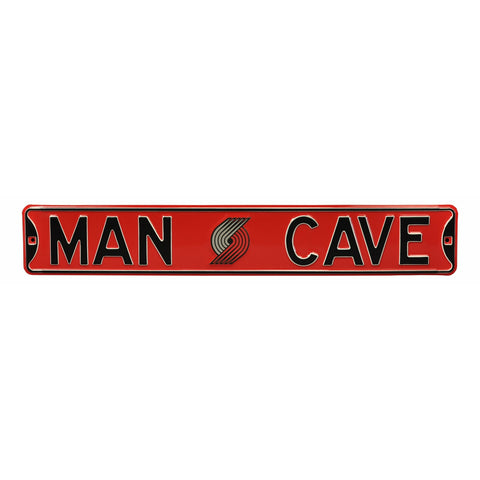 Portland TrailBlazers - MAN CAVE - Embossed Steel Street Sign