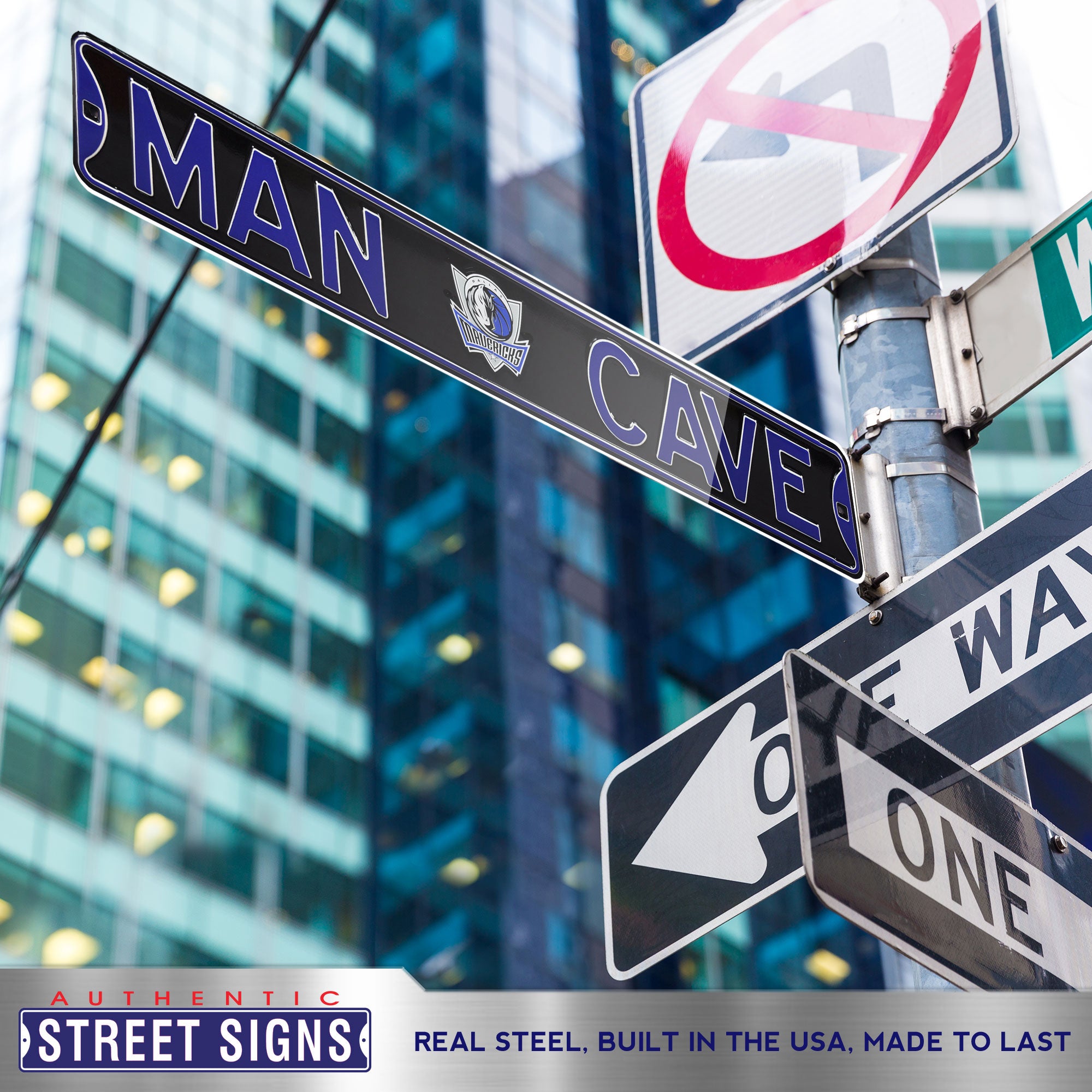 Dallas Mavericks - MAN CAVE - Embossed Steel Street Sign