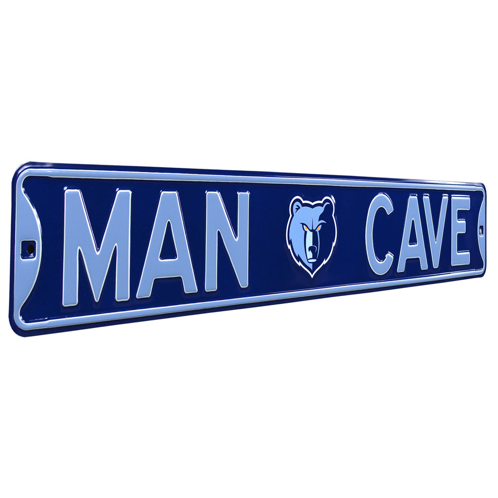 Memphis Grizzlies - MAN CAVE - Embossed Steel Street Sign