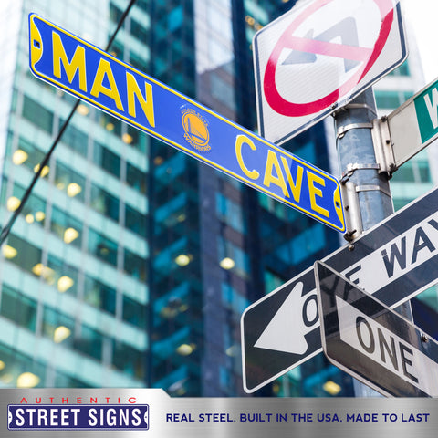 Golden State Warriors - MAN CAVE - Embossed Steel Street Sign