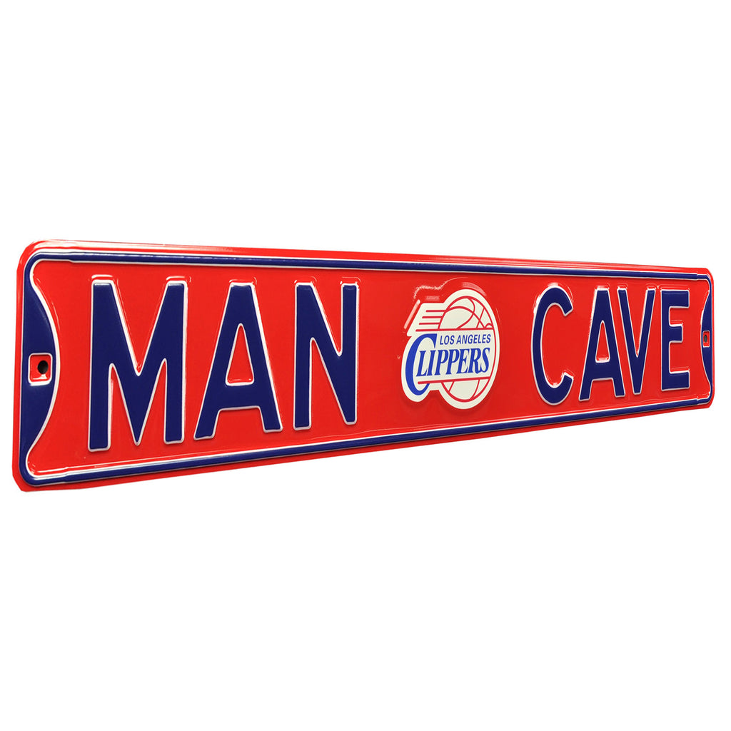 Los Angeles Clippers - MAN CAVE - Throwback Embossed Steel Street Sign