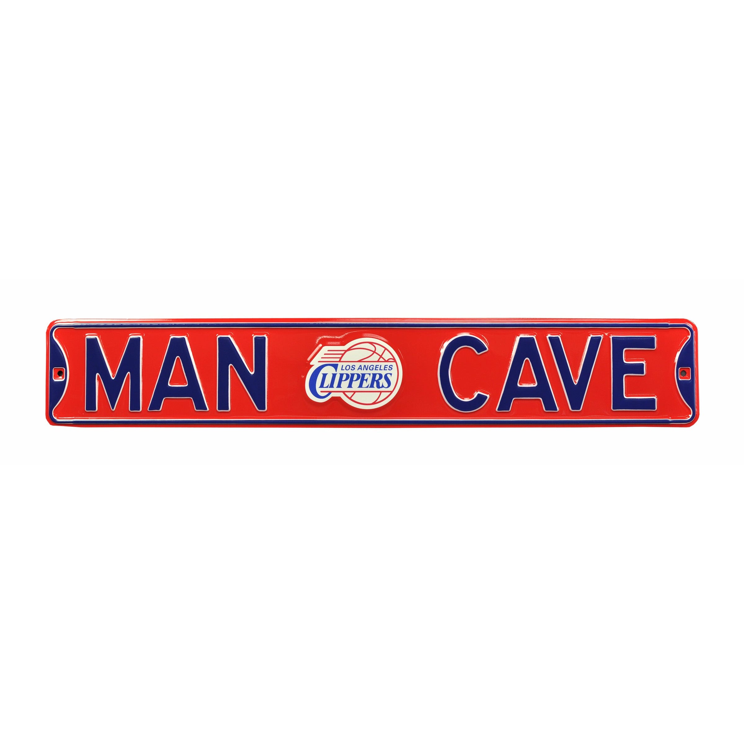 Los Angeles Clippers - MAN CAVE - Throwback Embossed Steel Street Sign