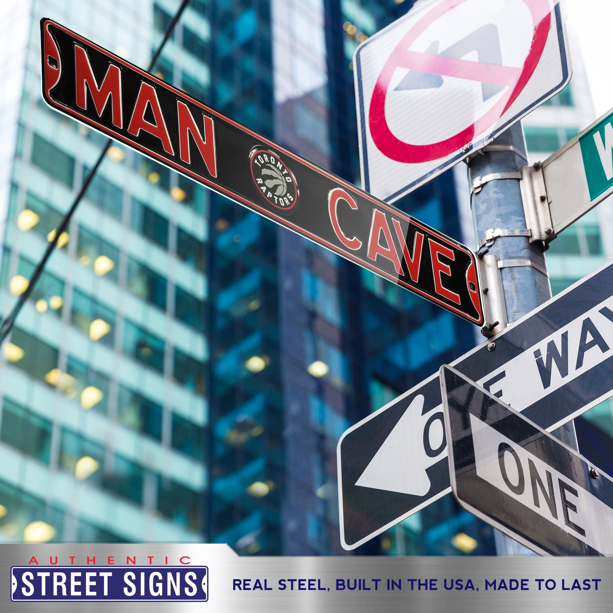Toronto Raptors - MAN CAVE - Embossed Steel Street Sign