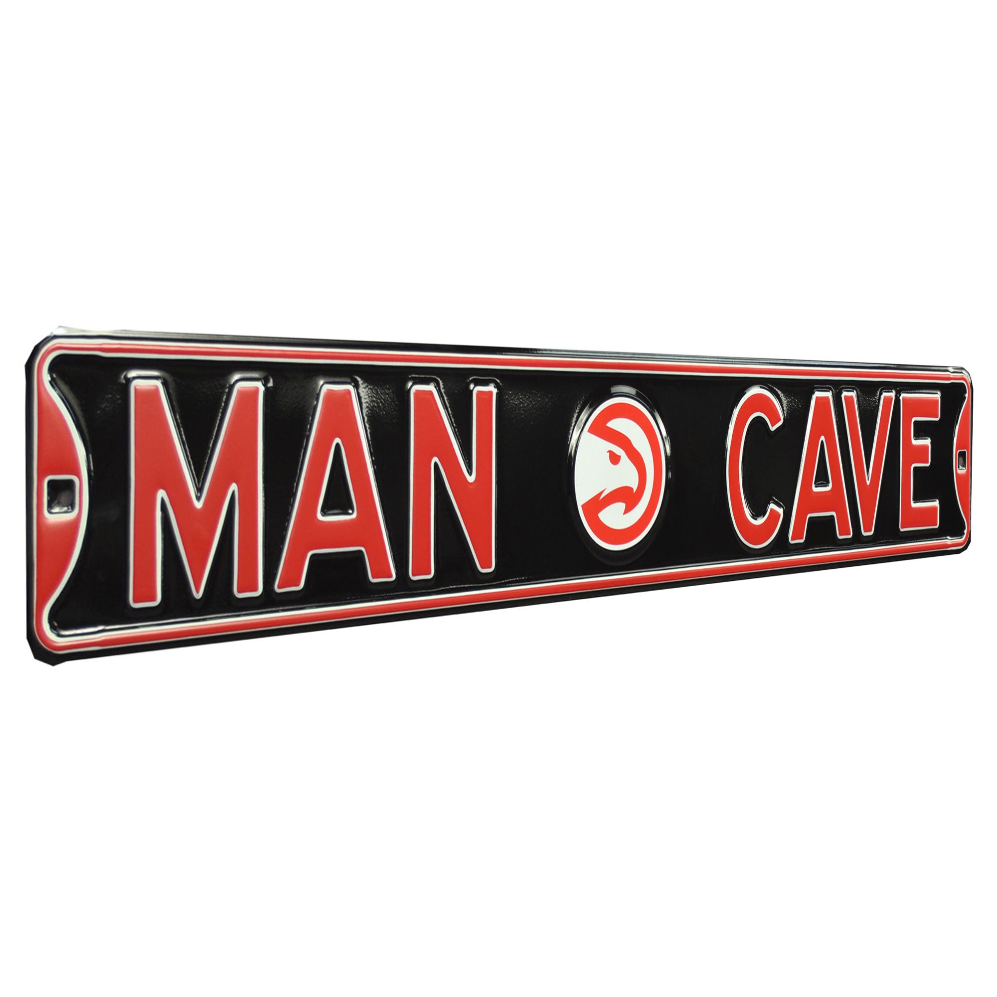 Atlanta Hawks - MAN CAVE - Embossed Steel Street Sign