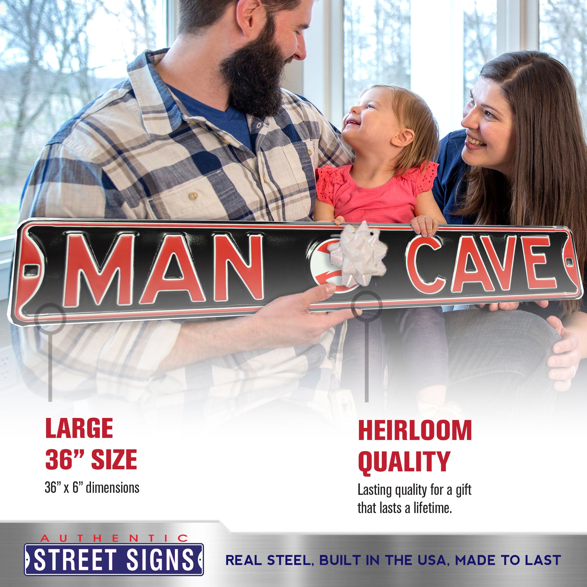 Atlanta Hawks - MAN CAVE - Embossed Steel Street Sign
