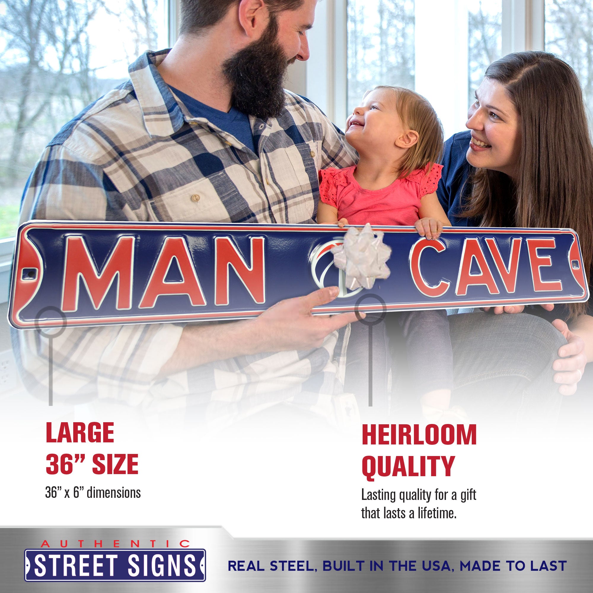 Washington Wizards - MAN CAVE - Embossed Steel Street Sign