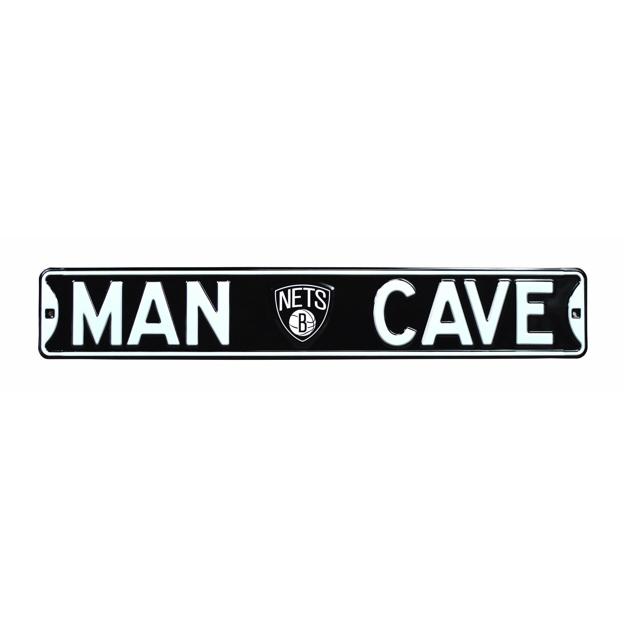 Brooklyn Nets - MAN CAVE - Embossed Steel Street Sign
