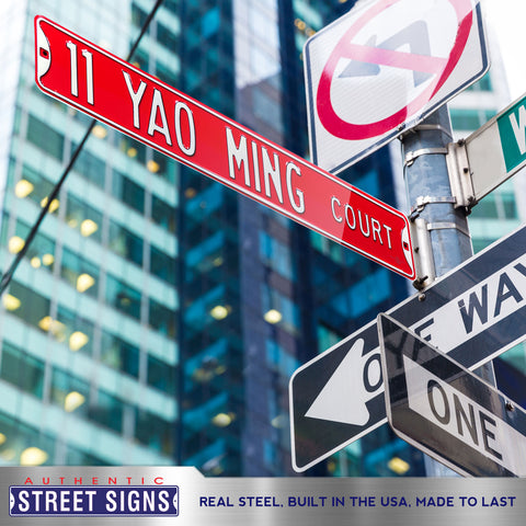 Houston Rockets - 11 YAO MING CT - Embossed Steel Street Sign