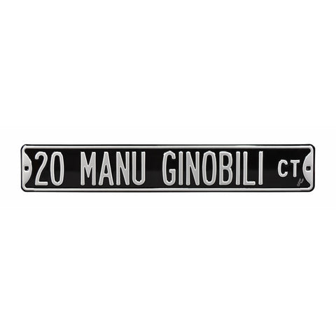 San Antonio Spurs - 20 MANU GINOBILI CT - Embossed Steel Street Sign
