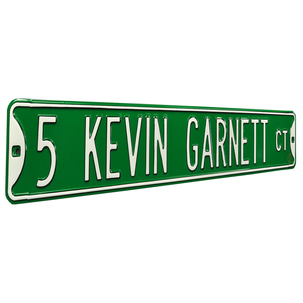 Boston Celtics - 5 KEVIN GARNETT CT - Embossed Steel Street Sign
