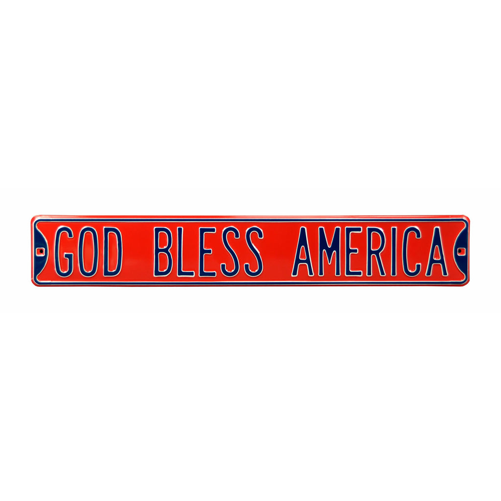 God Bless America Embossed Steel Street Sign