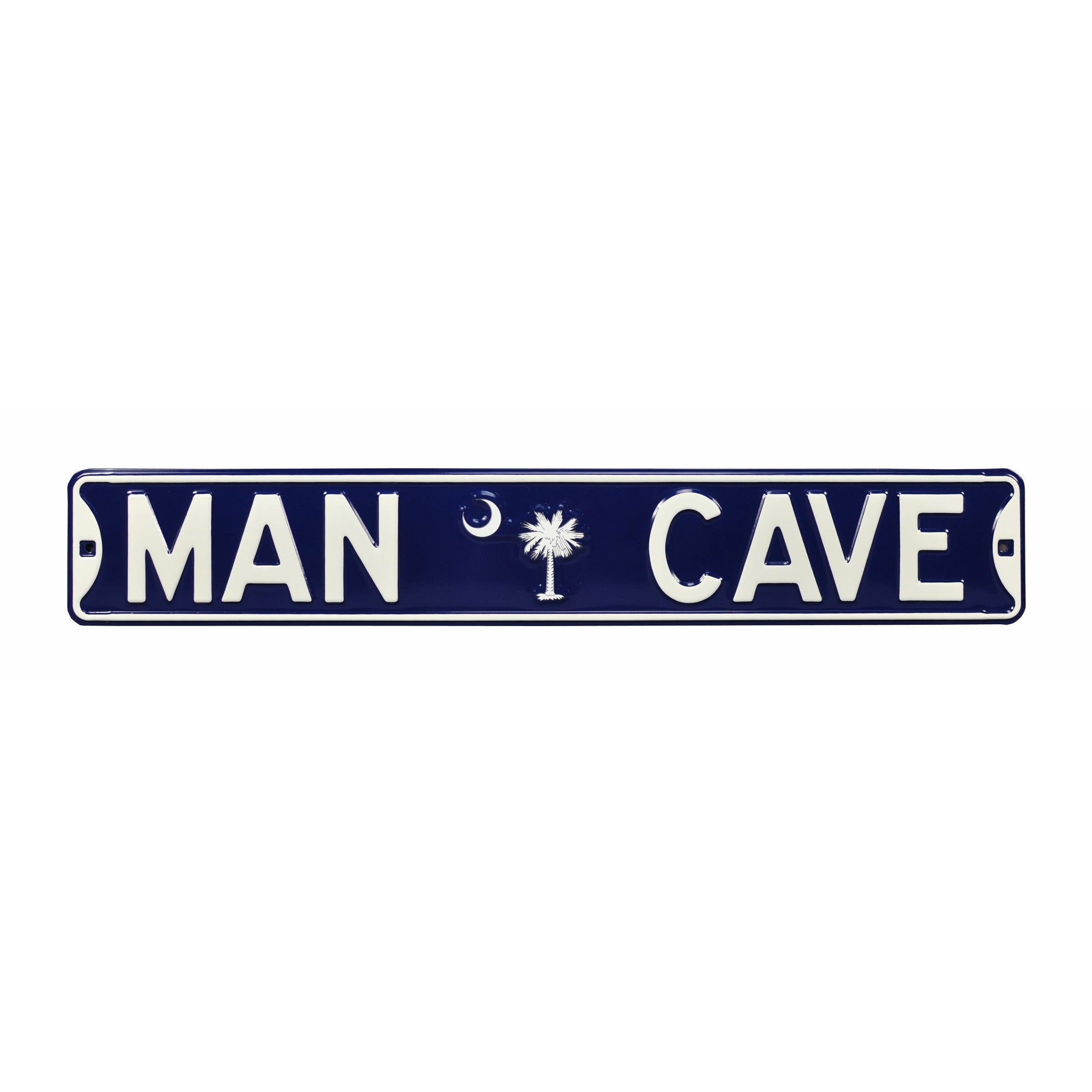 South Carolina - MAN CAVE State Flag - Embossed Steel Street Sign