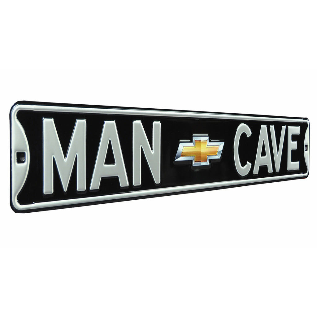 Chevrolet - MAN CAVE - Embossed Steel Street Sign