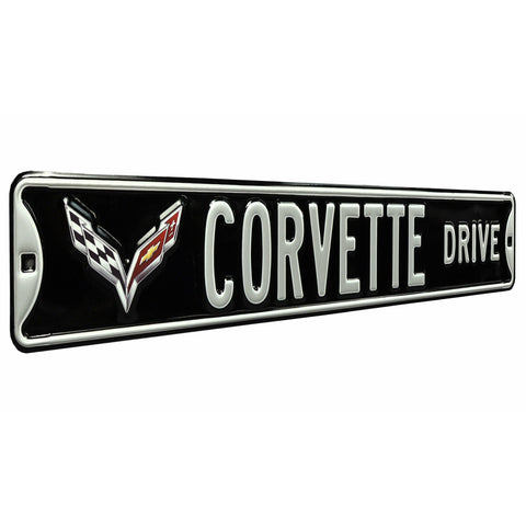 Corvette Embossed Steel Street Sign