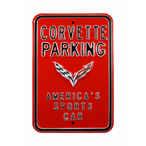 Corvette C7 - Embossed Steel Parking Sign