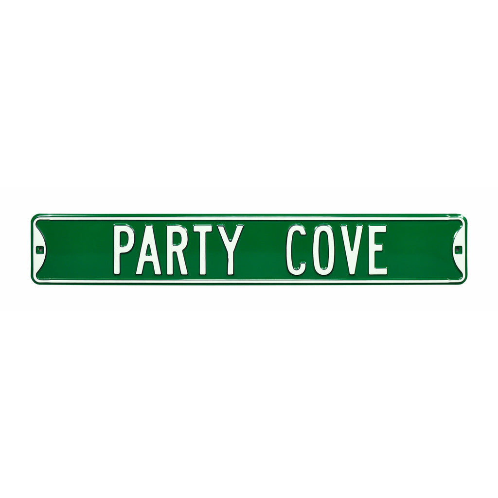 Party Cove Embossed Steel Street Sign