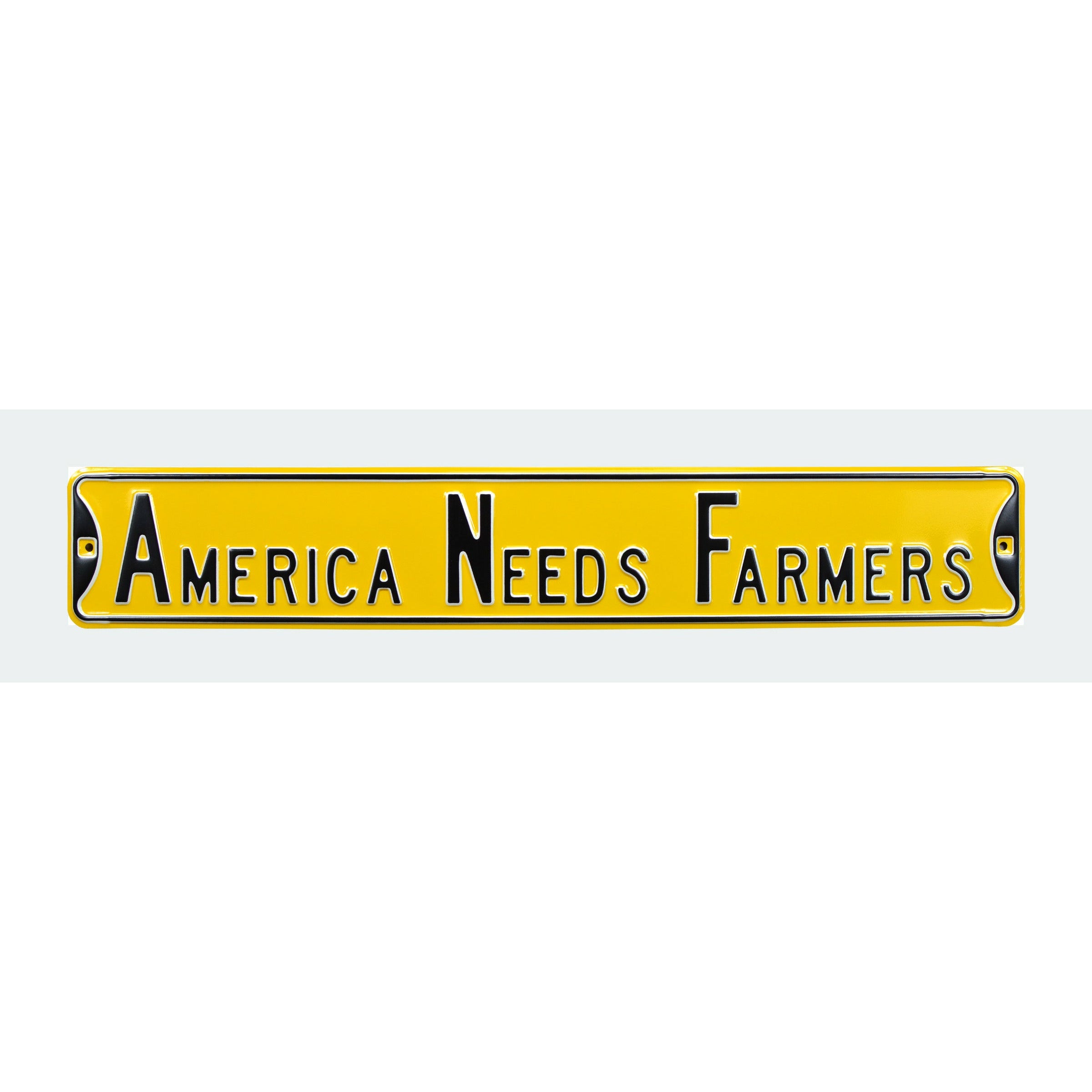 Iowa Hawkeyes - AMERICA NEEDS FARMERS - Embossed Steel Street Sign