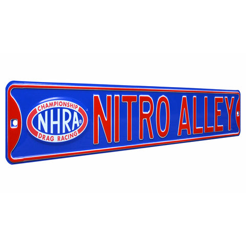 NHRA - NITRO ALLEY - Embossed Steel Street Sign