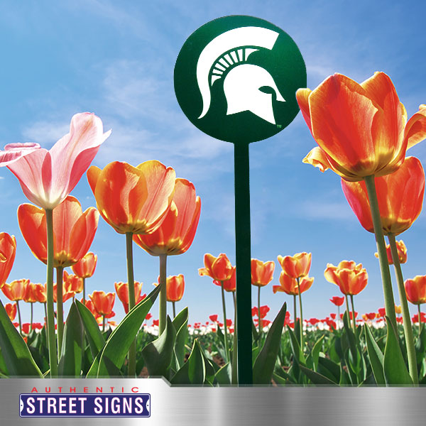 Michigan State Spartans Green Steel Garden Stake