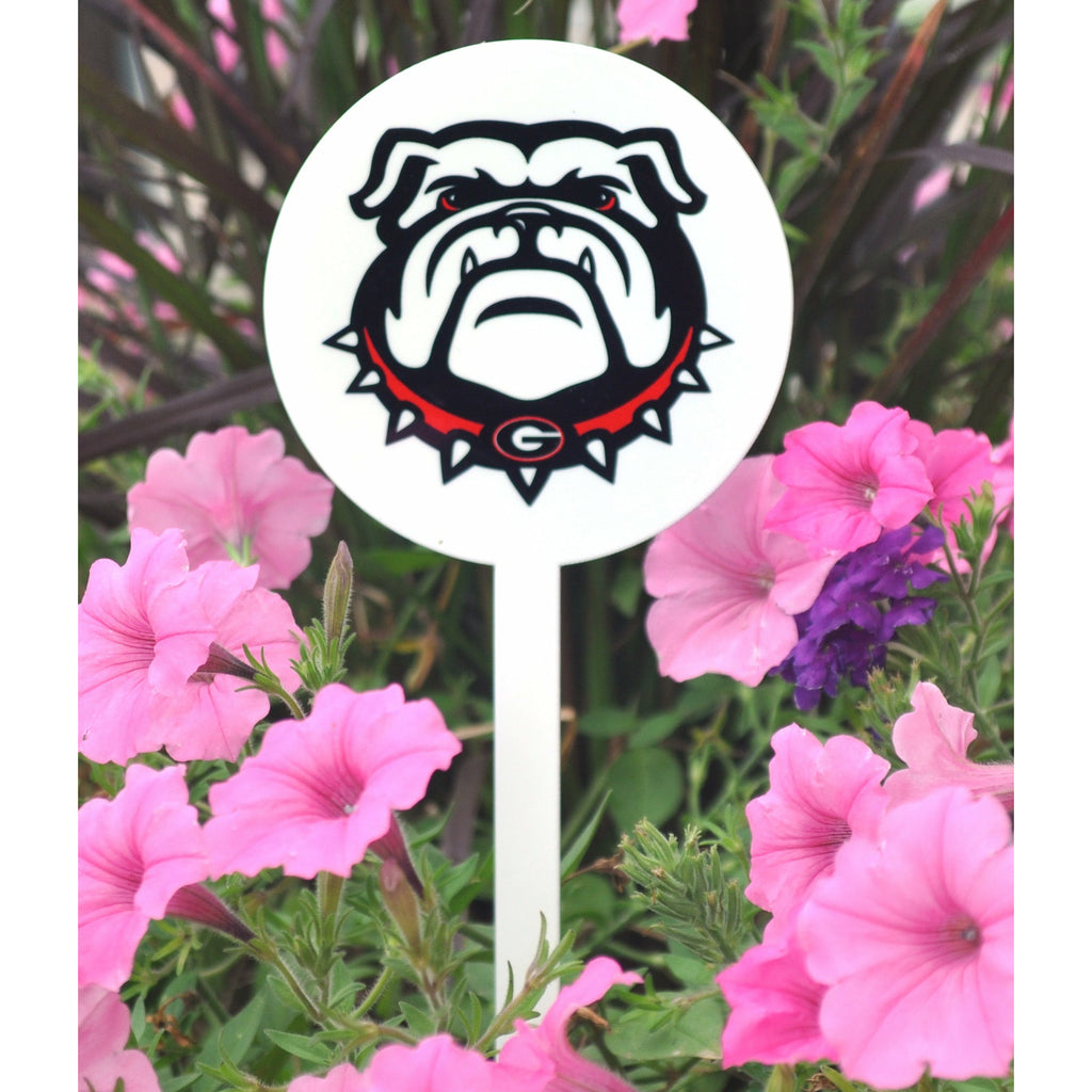 Georgia Bulldogs Uga White Steel Garden Stake
