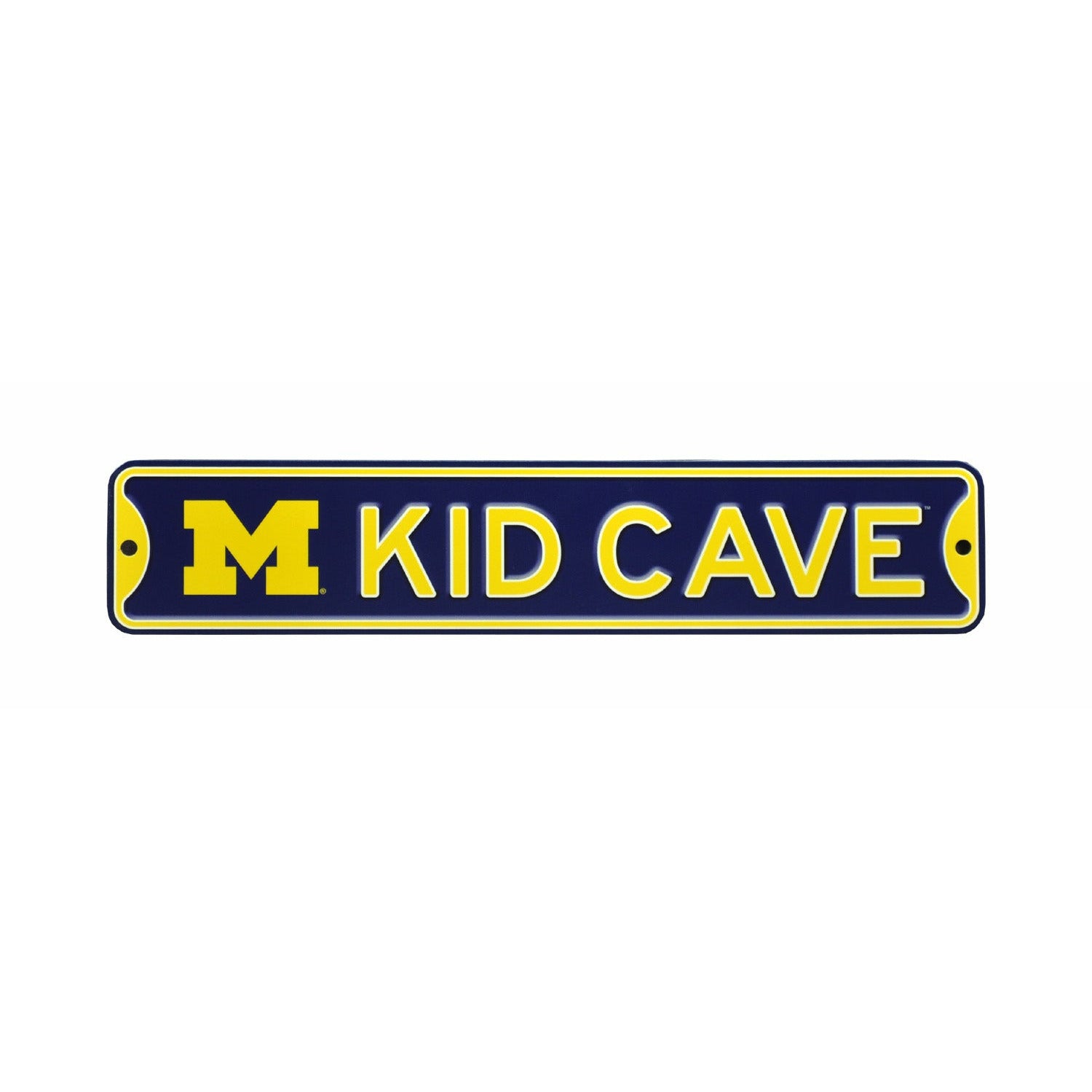 Michigan Wolverines - KID CAVE - Steel Street Sign
