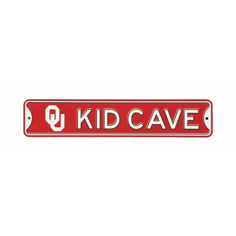 Oklahoma Sooners - KID CAVE - Steel Street Sign