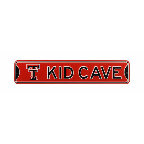 Texas Tech Red Raiders - KID CAVE - Steel Street Sign