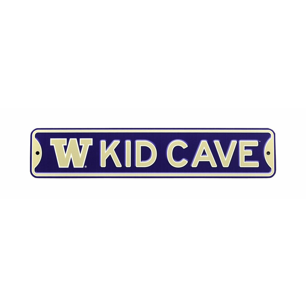 Washington Huskies - KID CAVE - Steel Street Sign
