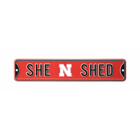 Nebraska Cornhuskers - SHE SHED - Steel Street Sign