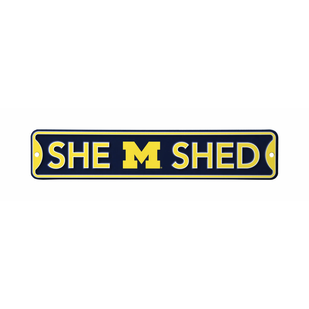 Michigan Wolverines - SHE SHED - Steel Street Sign
