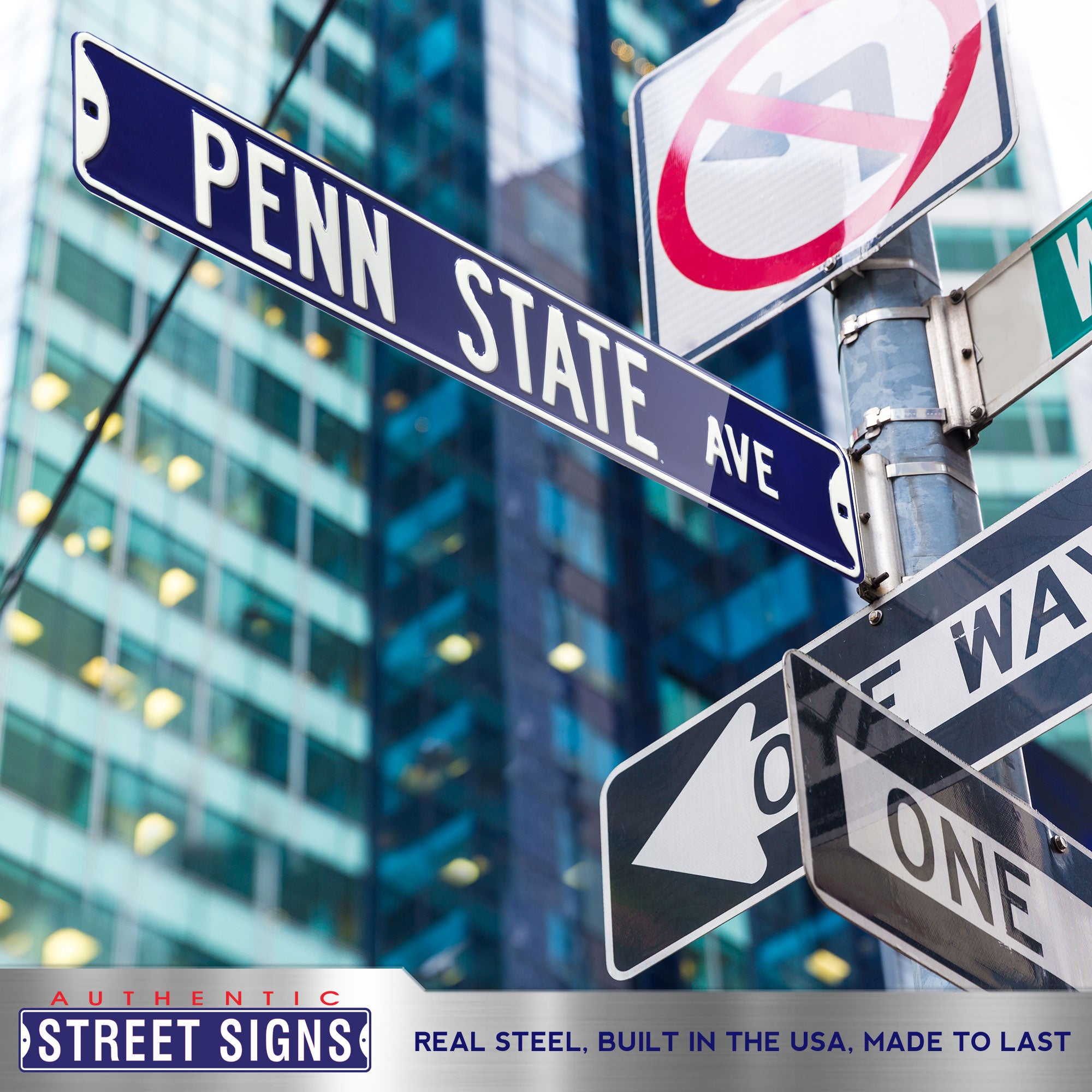Penn State Nittany Lions - PENN STATE AVE - Embossed Steel Street Sign