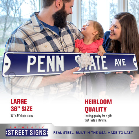 Penn State Nittany Lions - PENN STATE AVE - Embossed Steel Street Sign