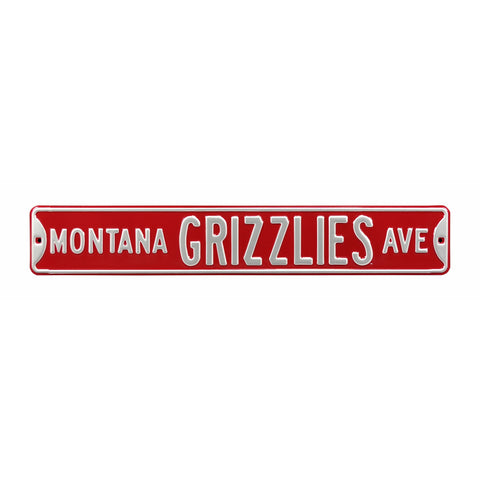 Montana Grizzlies - GRIZZLIES AVE - Embossed Steel Street Sign