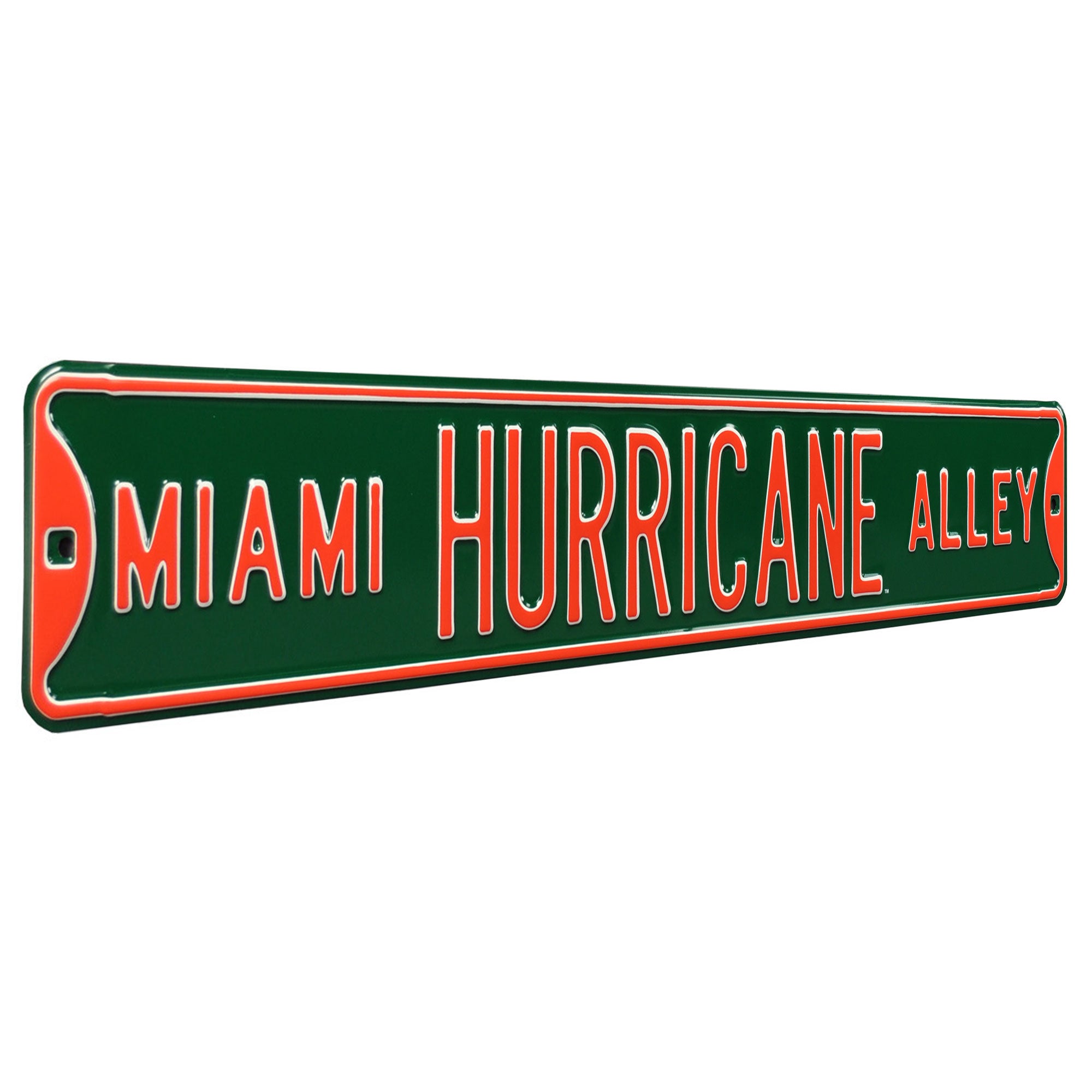 Miami Hurricanes - MIAMI HURRICANE ALLEY - Embossed Steel Street Sign