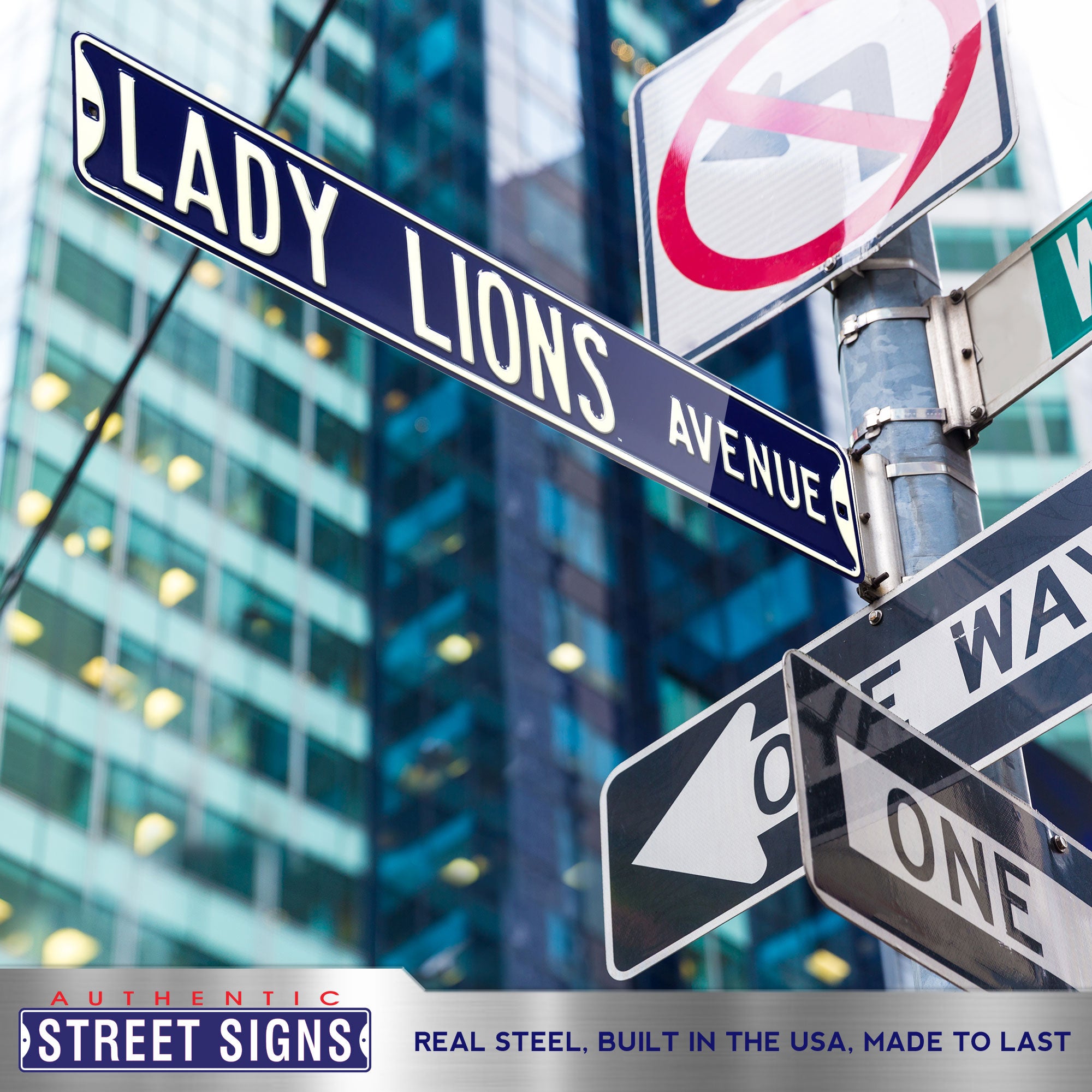 Penn State Nittany Lions - LADY LIONS AVENUE - Embossed Steel Street Sign