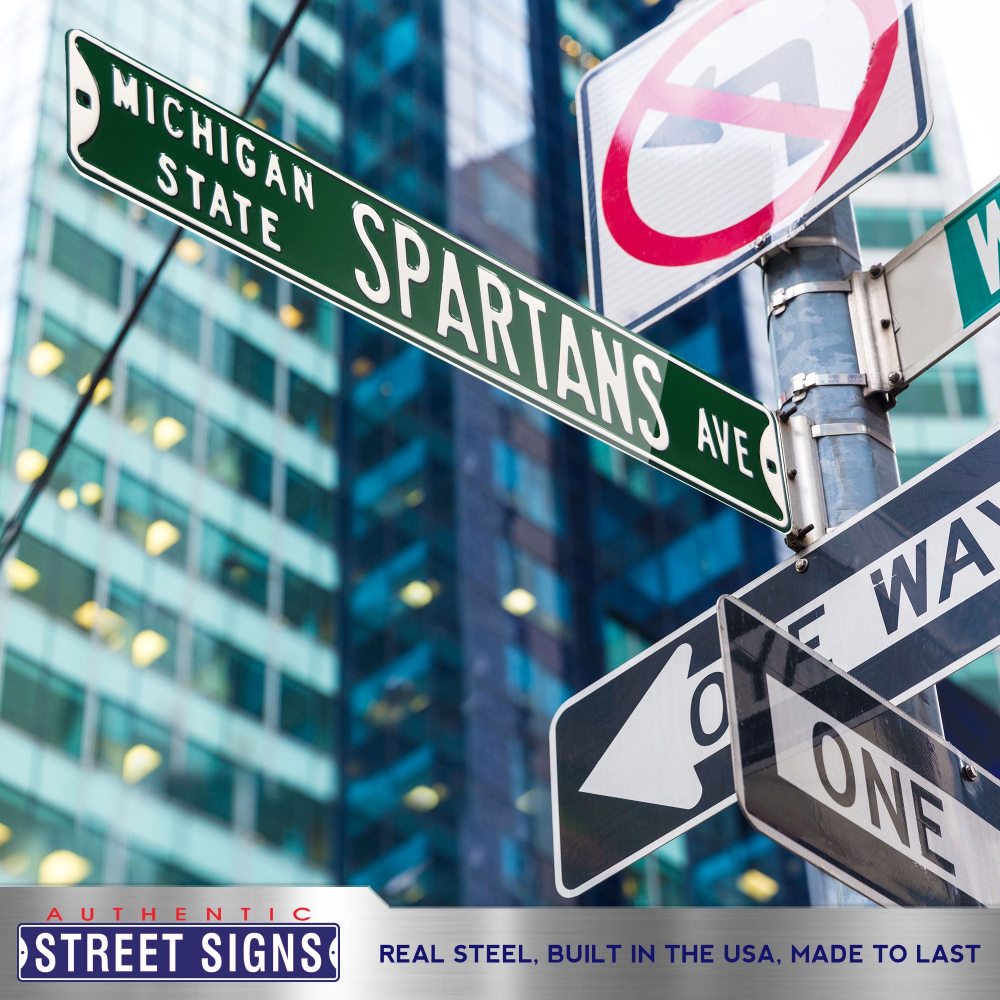 Michigan State Spartans - SPARTANS AVE - Embossed Steel Street Sign