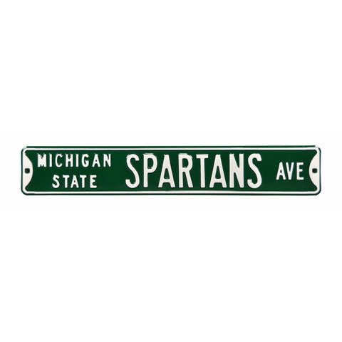 Michigan State Spartans - SPARTANS AVE - Embossed Steel Street Sign