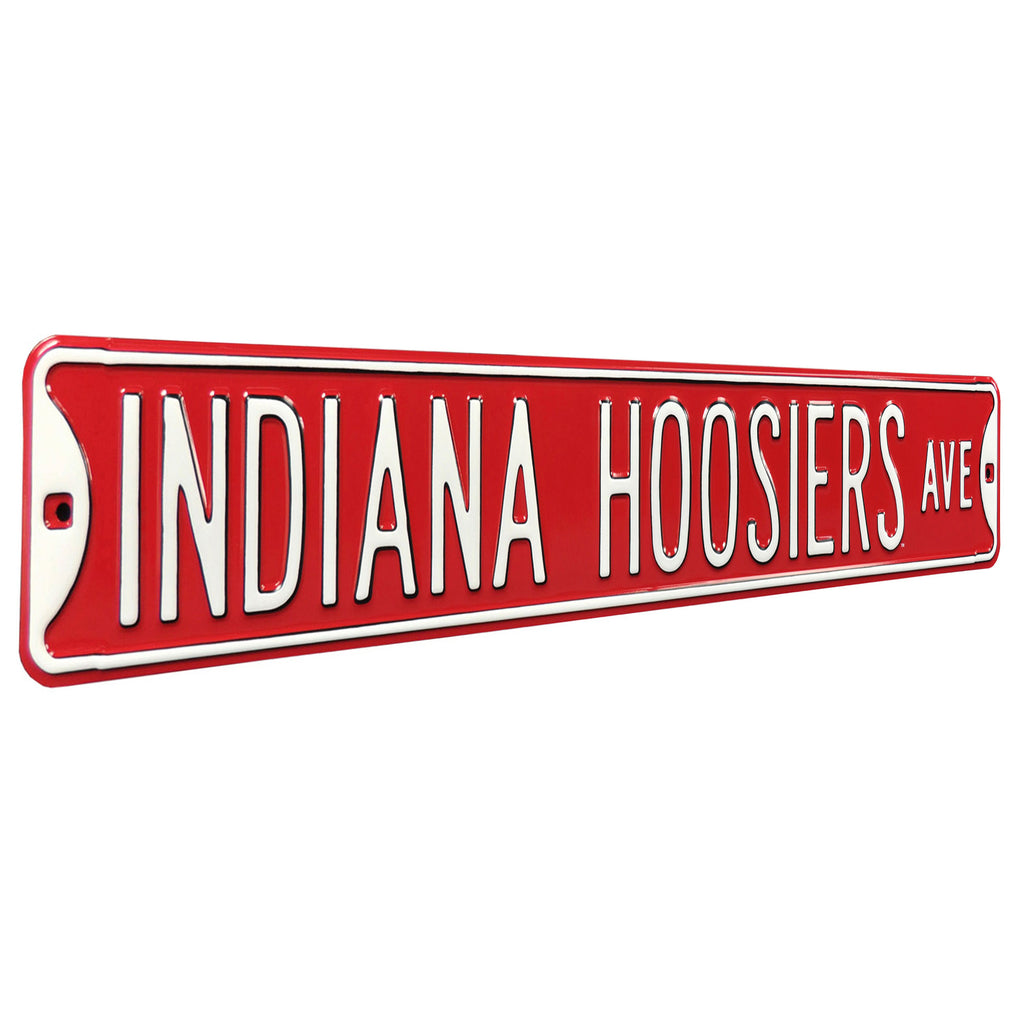 Indiana Hoosiers - HOOSIERS AVE - Embossed Steel Street Sign