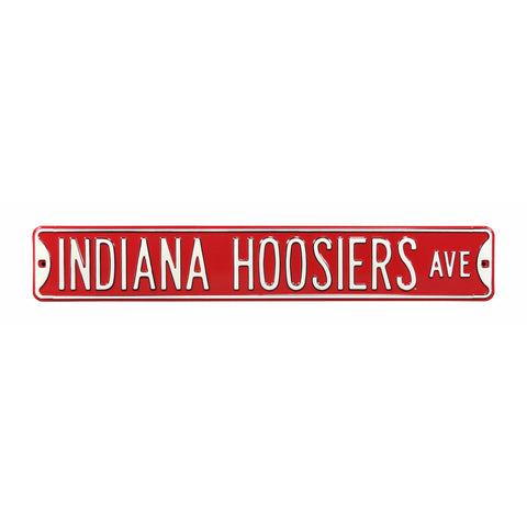 Indiana Hoosiers - HOOSIERS AVE - Embossed Steel Street Sign