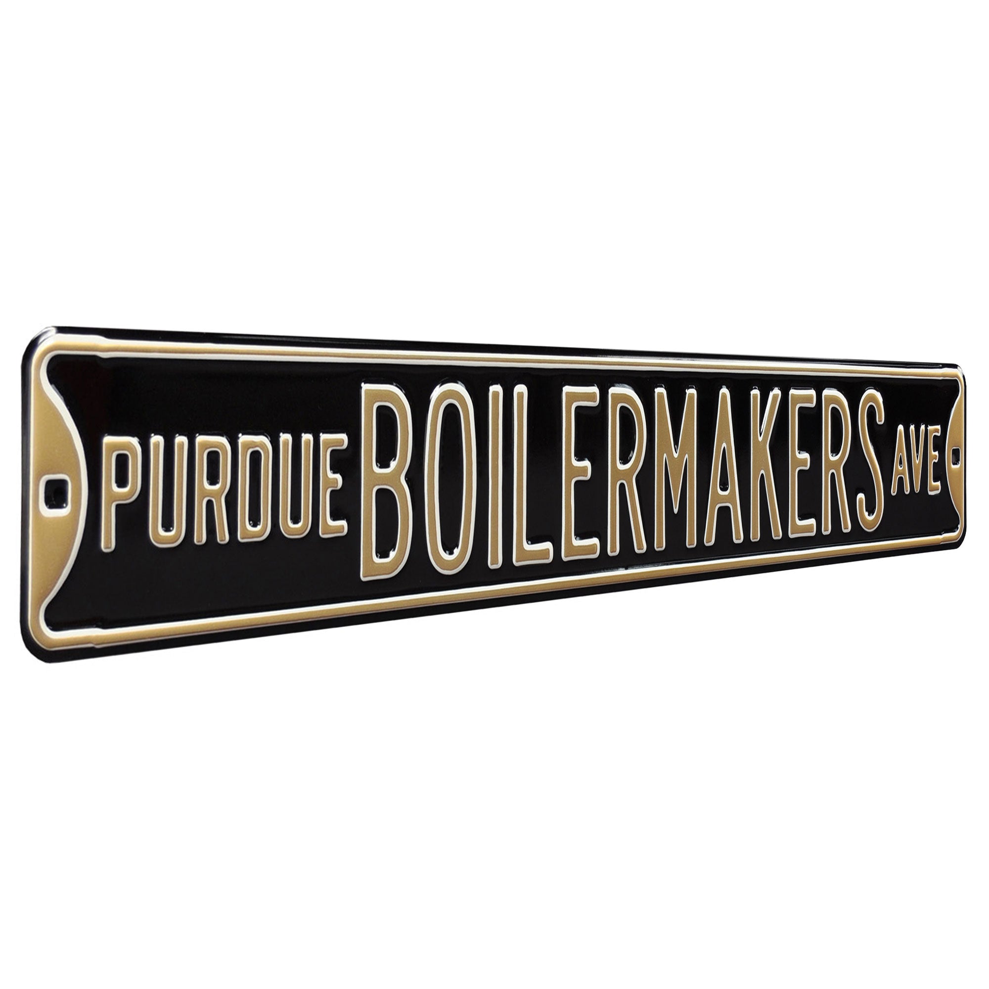 Purdue Boilermakers - BOILERMAKERS AVE - Blcak Embossed Steel Street Sign