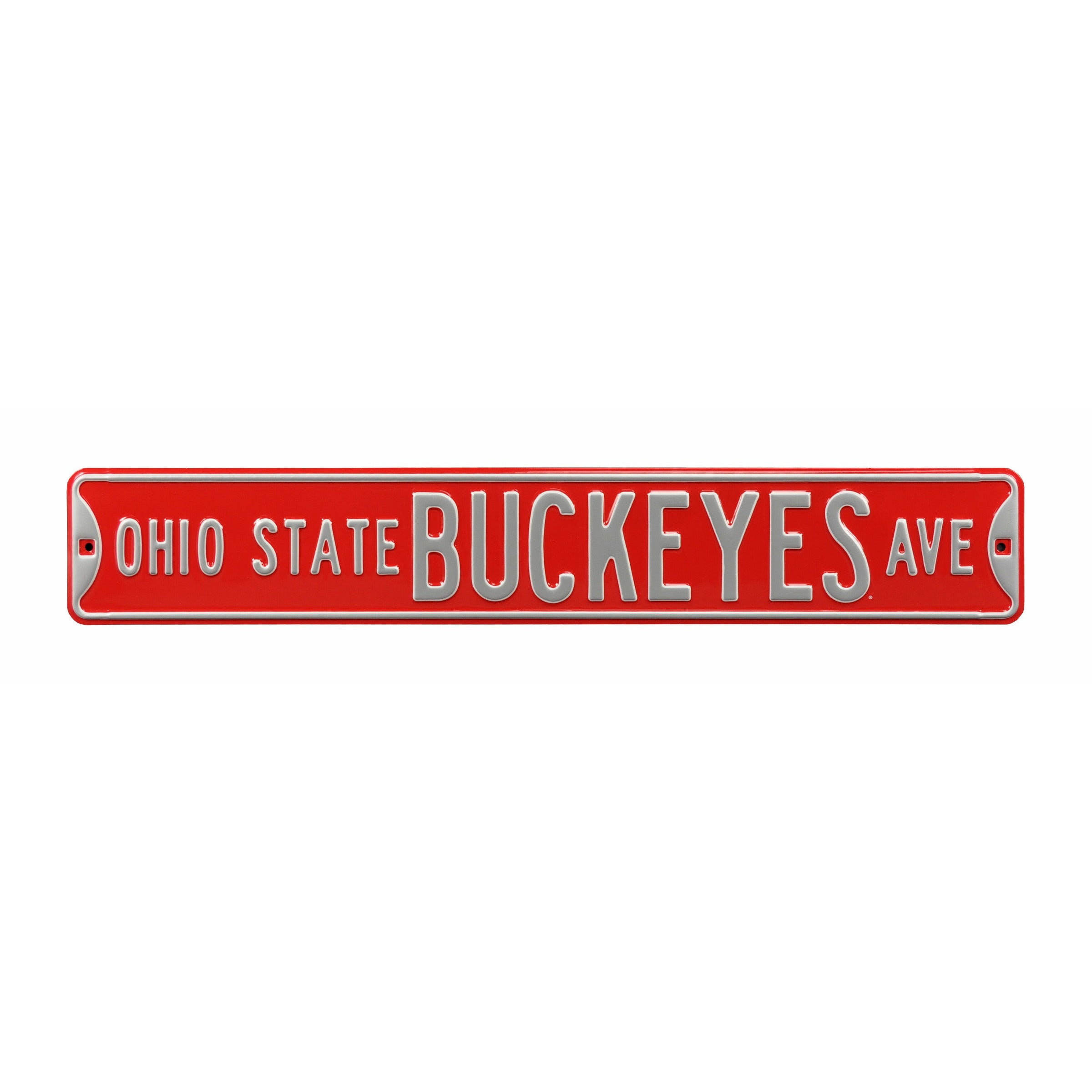 Ohio State Buckeyes - BUCKEYES AVE - Embossed Steel Street Sign