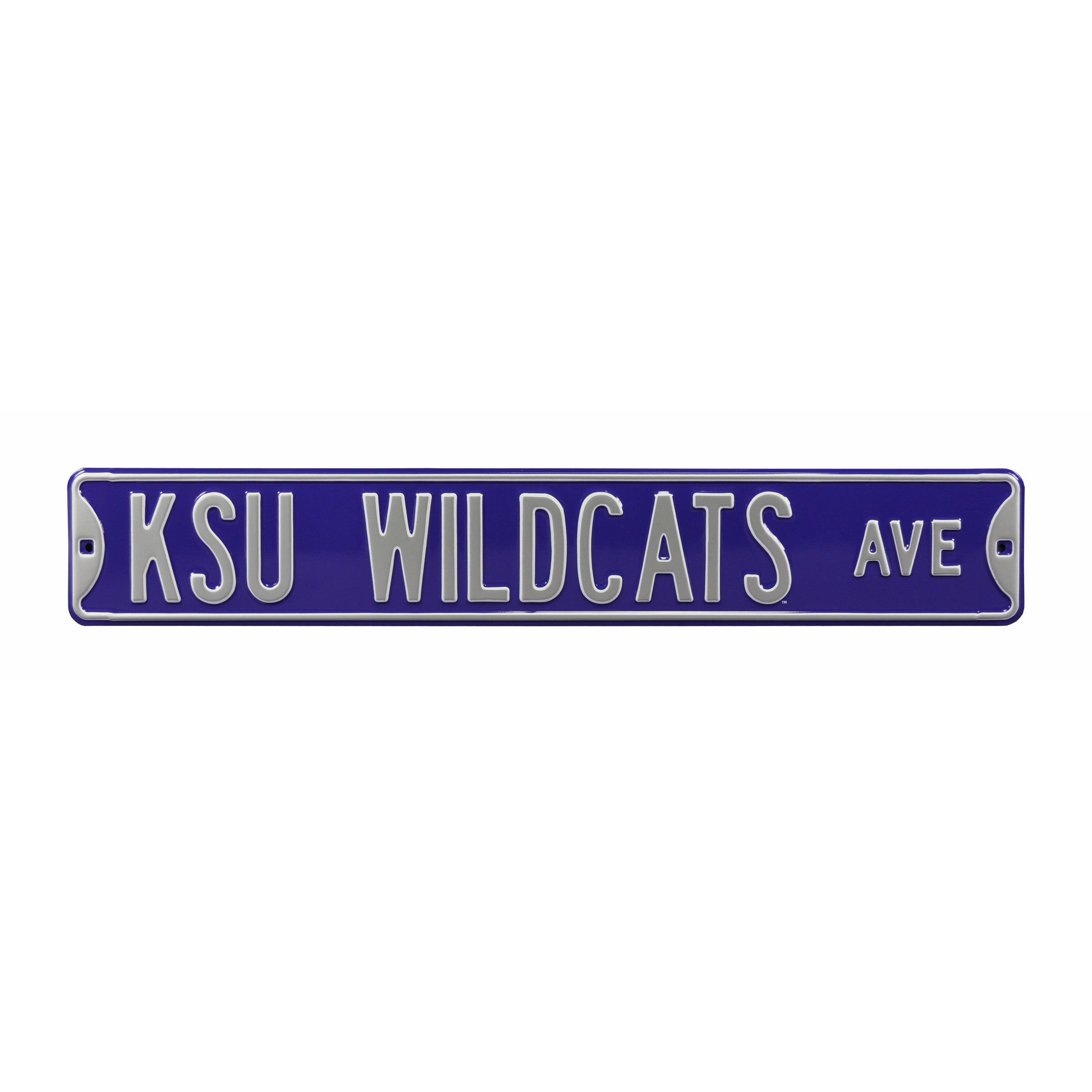 Kansas State Wildcats - KSU WILDCATS AVE - Purple Embossed Steel Street Sign