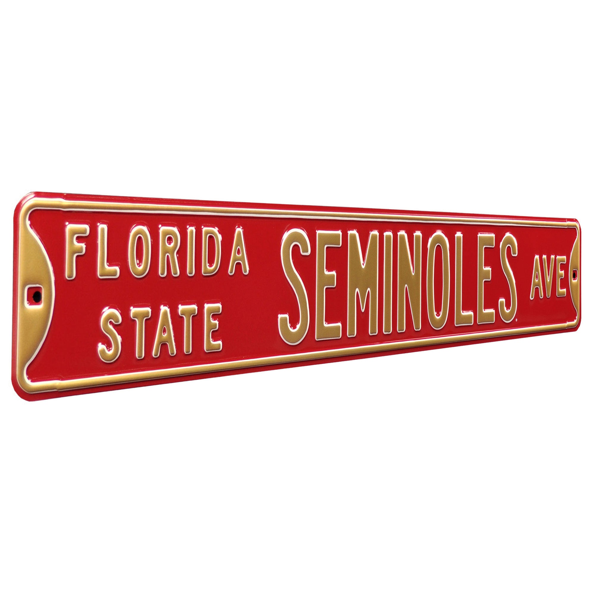 Florida State Seminoles - FSU SEMINOLES AVE - Maroon Embossed Steel Street Sign