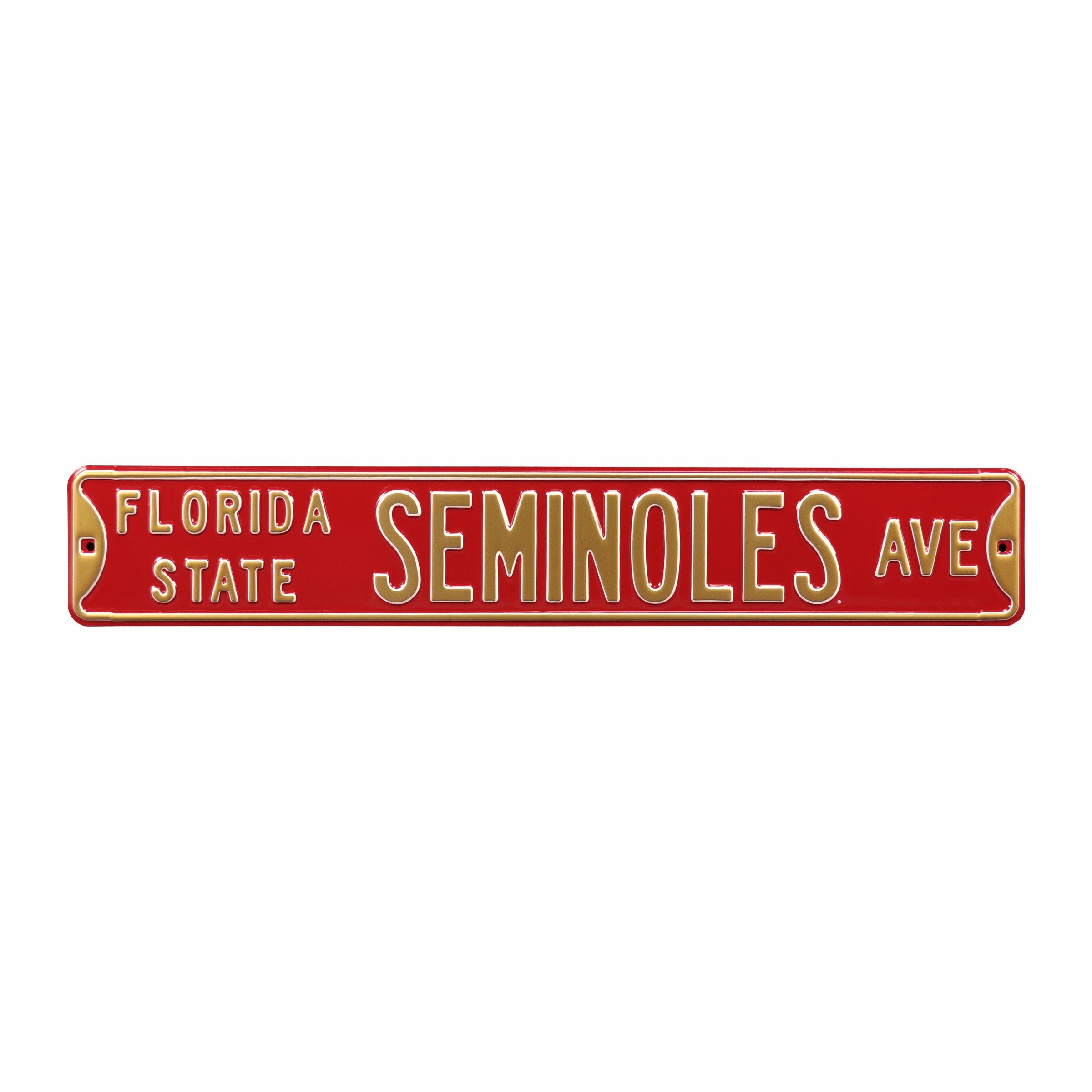 Florida State Seminoles - FSU SEMINOLES AVE - Maroon Embossed Steel Street Sign
