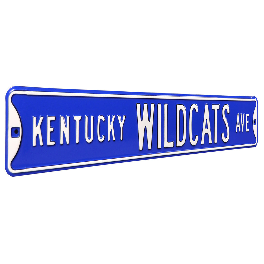 Kentucky Wildcats - KENTUCKY WILDCATS AVE - Embossed Steel Street Sign
