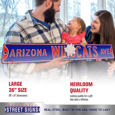 Arizona Wildcats - WILDCATS AVE - Embossed Steel Street Sign