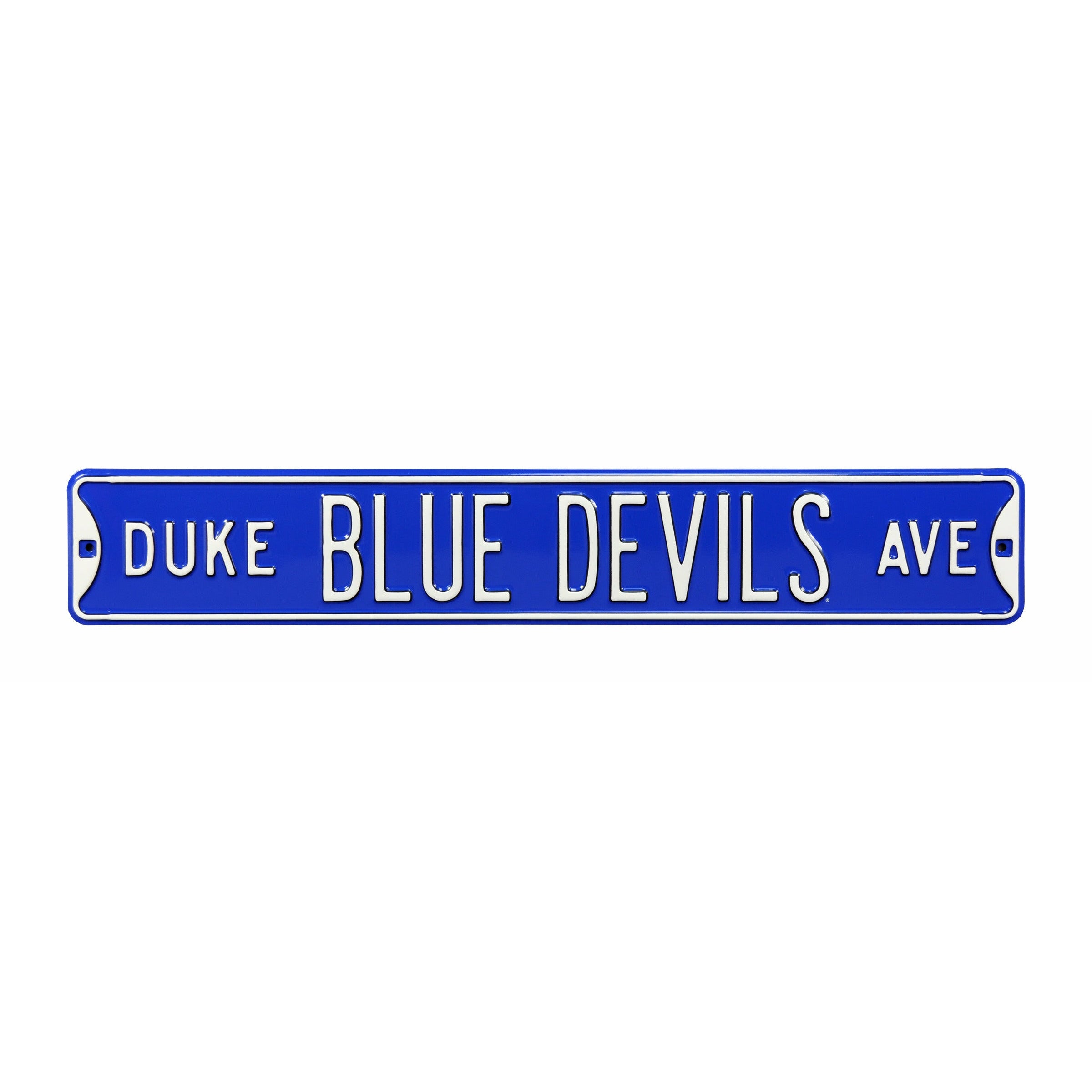 Duke Blue Devils - DUKE BLUE DEVILS AVE - Embossed Steel Street Sign